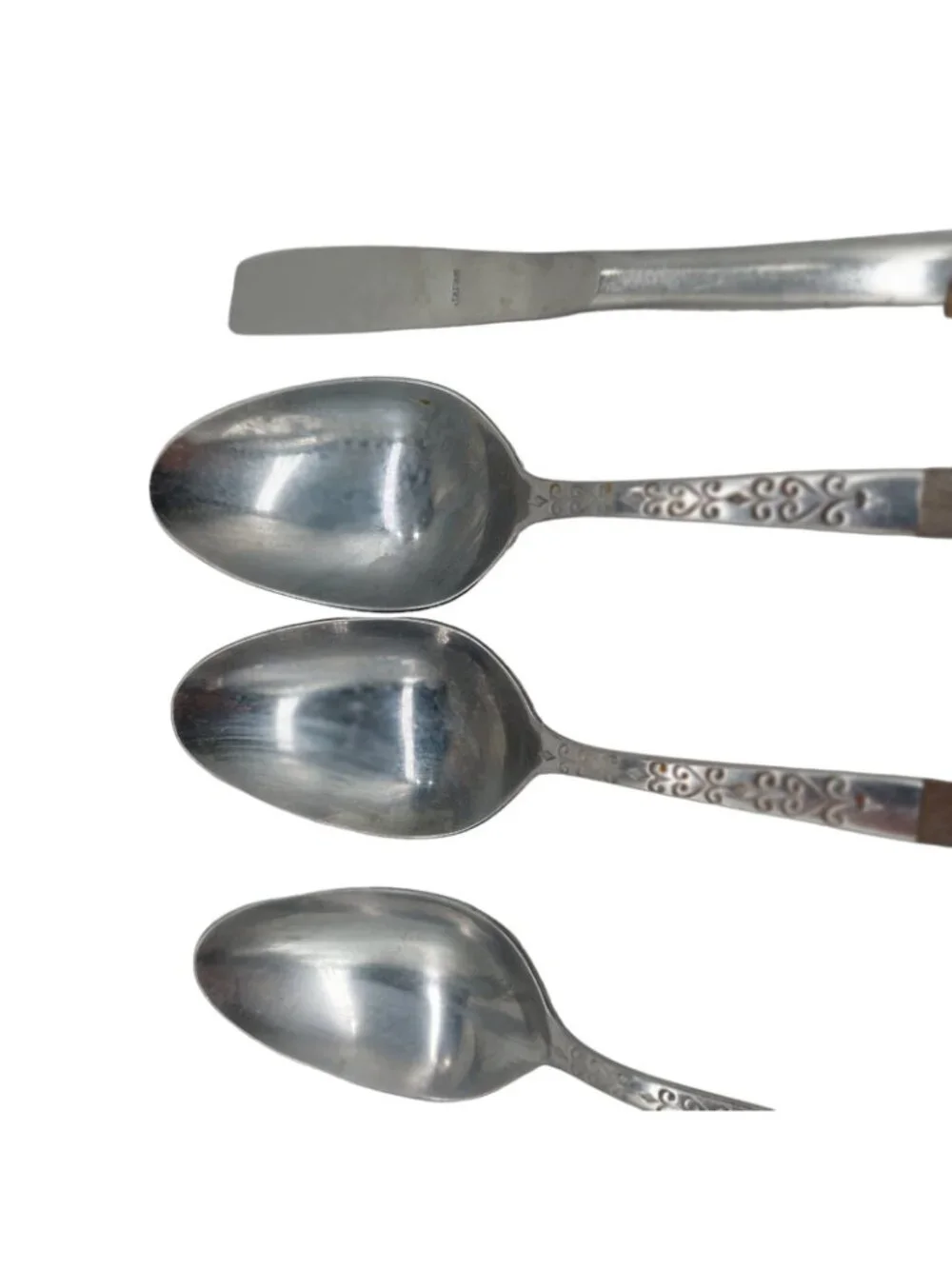 Interfur Canoe Muffin 4 Large Spoons 1 Knife Stainless Steel Japan Lot of 5